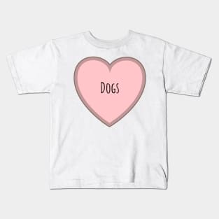 I love dogs. Heart shape Kids T-Shirt